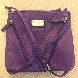 Purple Nine West flat Messenger bag